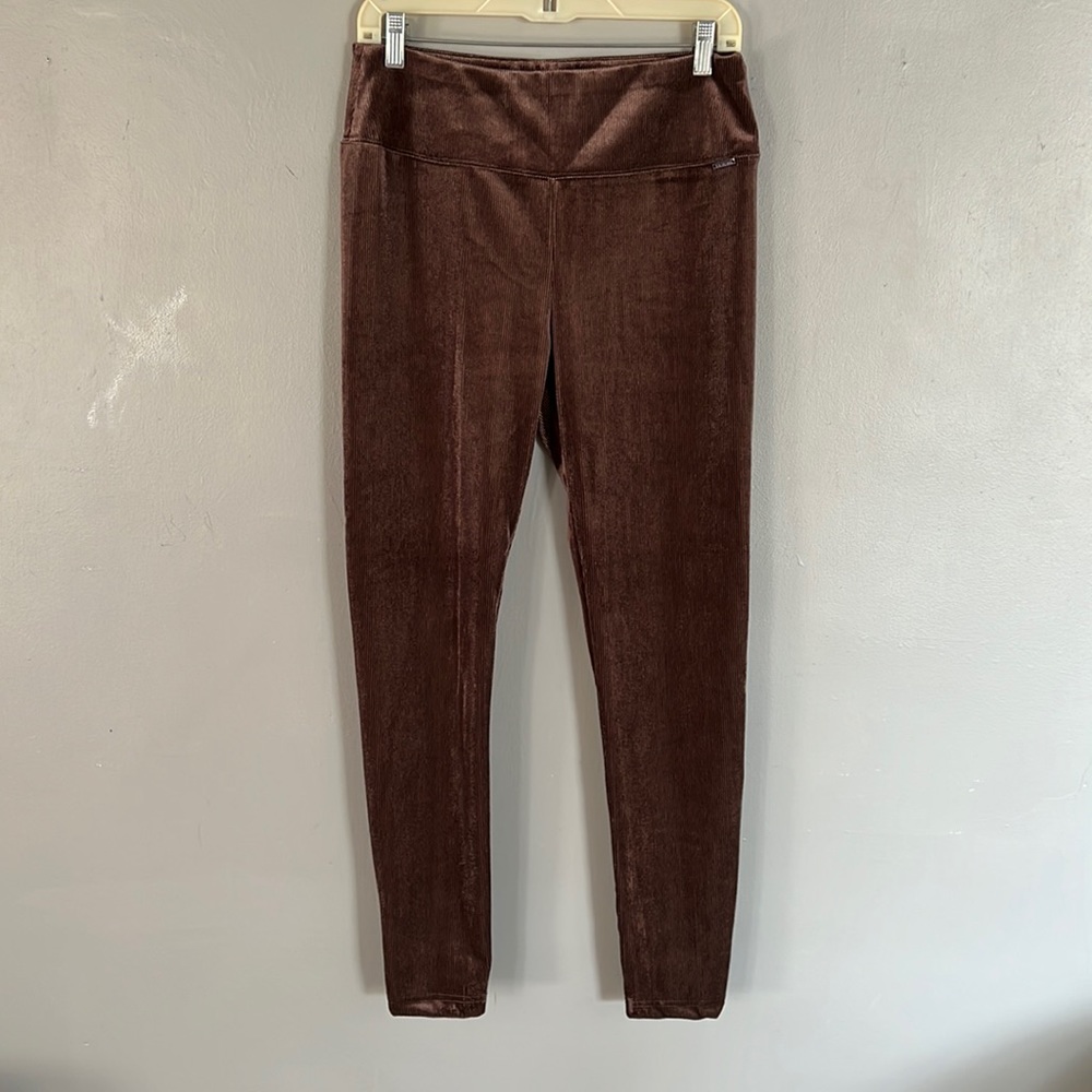 Tahari brown velvet leggings